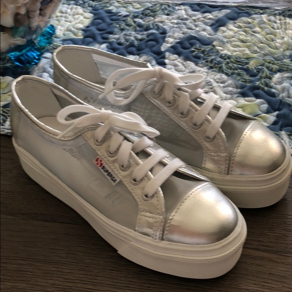 Superga Shoes - Superga Women’s Mesh Metallic Platform Sneakers